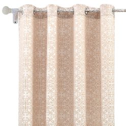 SH2090 Perde Bezhë me Unaza Metalike Silver 140×250cm